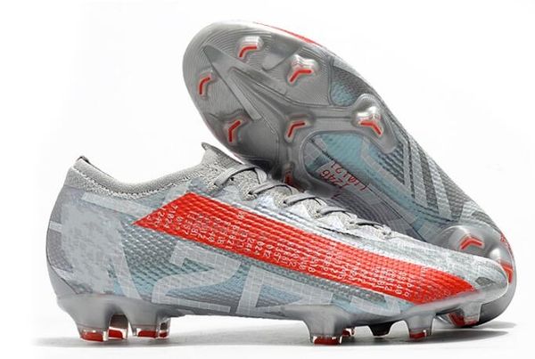 

2020 silver red vapor 13 elite transparent studs mercurial superfly v fg leather outdoor shoes men women shoes size 35-45