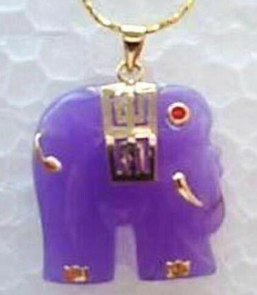 

charming 25x25mm purple jade elephant pendant necklace grade, Silver