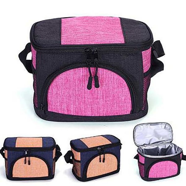 

portable thermal lunch bag insulated picnic lunch container school, office casual square zipper handbag