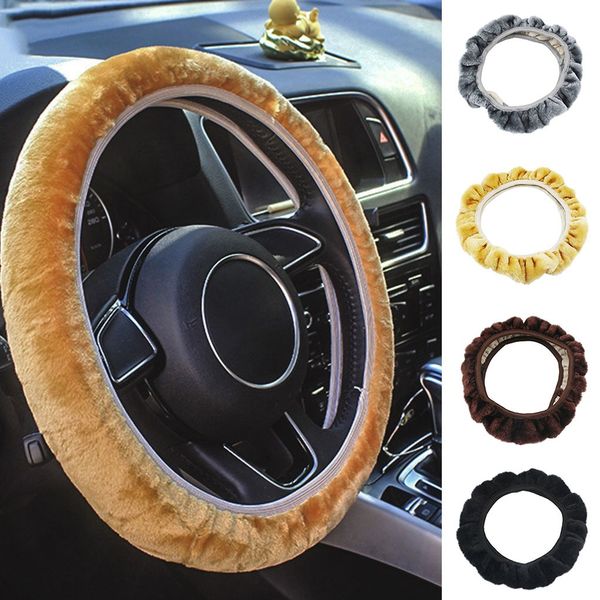 

2pc auto car steering wheel cover anti-slip breathable for 35-40cm stretchy smooth and warm a good decoration of most models