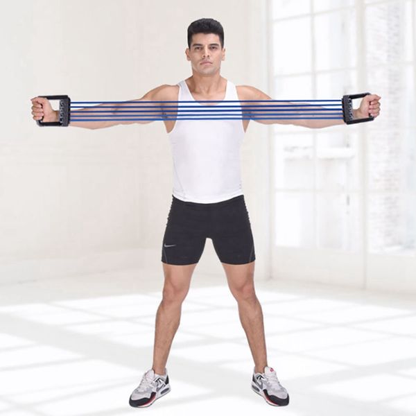 

arm biceps triceps muscles chest exerciser latex resistance bands training body exercise straps drawstring chest expander