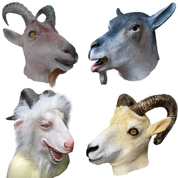 

halloween latex masks full overhead rubber goat antelope animal head masks farmyard fancy dress up carnival party props