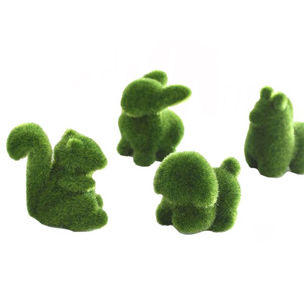 

handmade artificial turf grass animal for garden home office ornament dog sheep random as shown,green