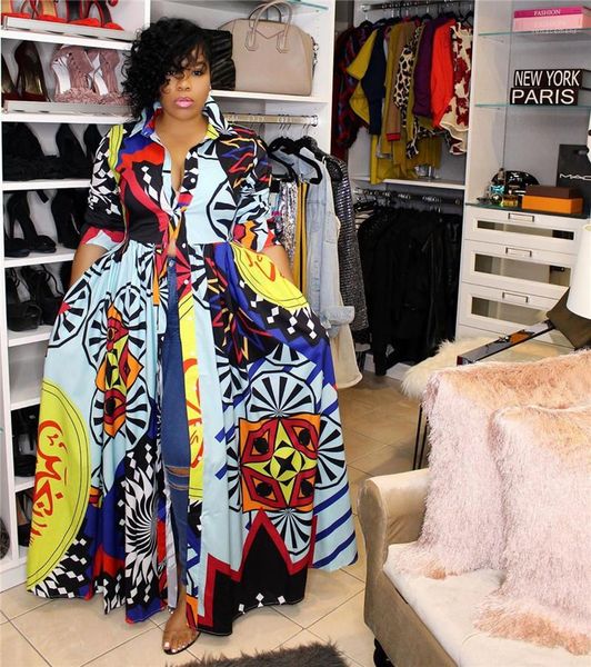 

печатное платье женщины отворот шеи длинные платья повседневные дамы с длинным рукавом ночной клуб платье осень женские цифровые, Black;gray