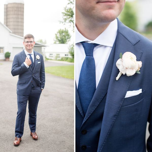 

navy men wedding tuxedos two button peaked lapel mens pants suits slim fit formal groom wear (jacket+vest+pants), Black;gray