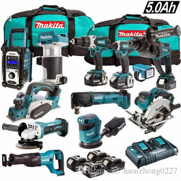

Makita 18v lxt li ion 13pc mon ter kit 4 x 5 0ah batterie charger 2 x bag