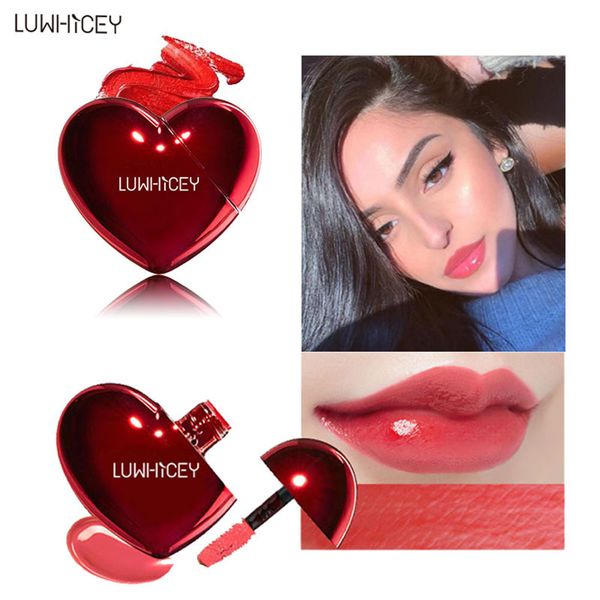 

luwhice 5 colores brillo де labios ан форма де corazón hidratante таз antiadherente tinte де labios resistente аль агуа colorfast liqui