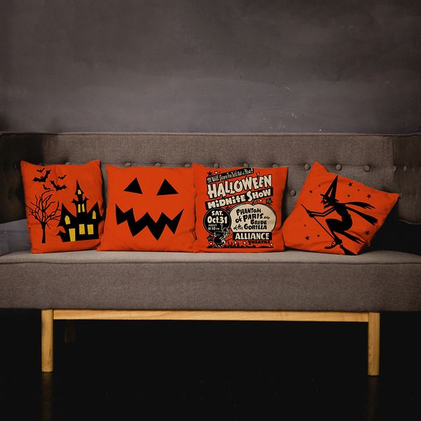 

halloween cushion cover ghost witch pumpkin linen pillow case car seat sofa waist throw pillowcases home decor almofadas 2019