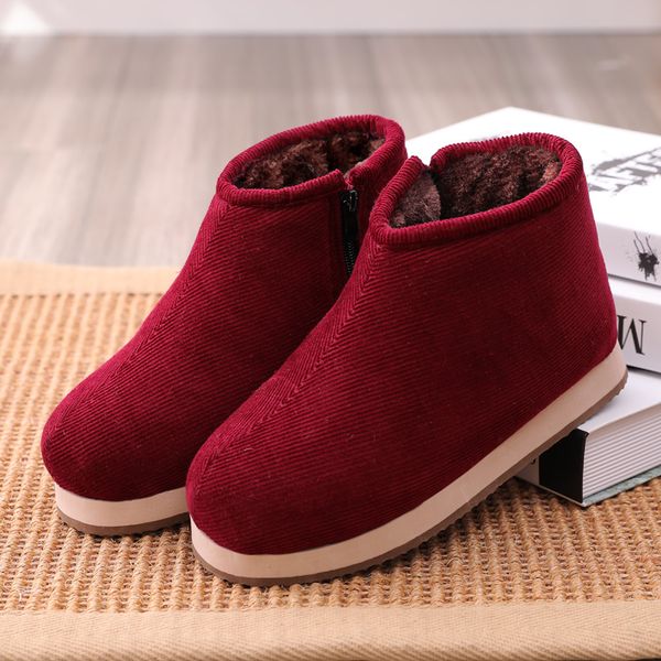 

2019 winter handmade velvet warm thick bottom non-slip home cotton boots children, Black