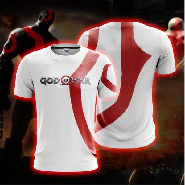 

2019 new summer casual short sleeve &tees kratos god of war (white) 3d t-shirt, White;black