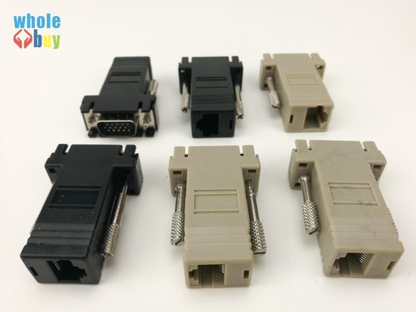 

network cable adapter vga extender male to lan cat5 cat5e cat6 rj45 femae