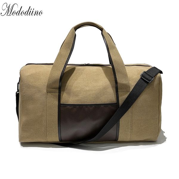 

mododiino canvas travel bag women casual handbag large capacity travel foldable duffel bag hand luggage shoulder tote dv1303
