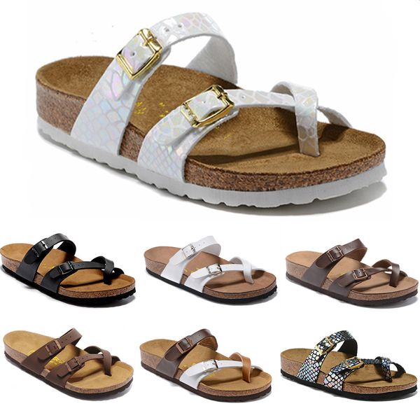 

2020 mayari designer flip flops summer men women flats sandals cork slippers print mixed beach sandals fur slides eur34-46, Black