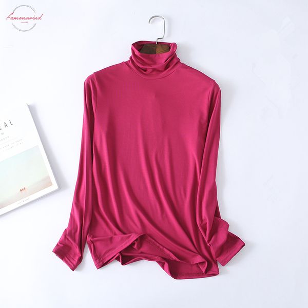 

new women t shirt tee thin basic t shirt turtleneck t shirts slim long sleeved bottoming cotton soft women spring, White