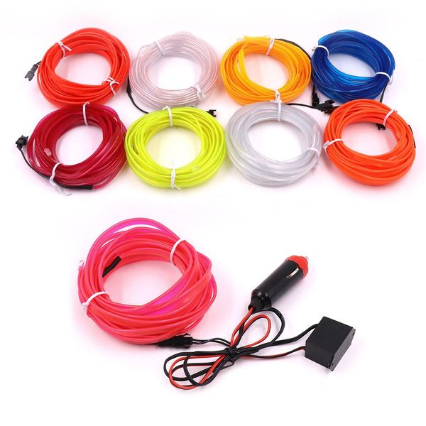 

car decor light 1m 2m 3m 5m glow el wire flexible neon light aa battery usb drive led strip party shoes dance clothing car decor