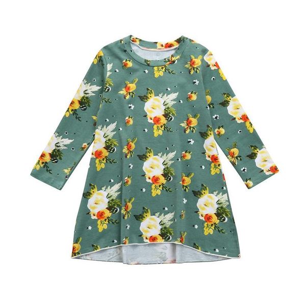 

vestido baby girls dress toddler infant kids baby girls dress floral print sun dresses clothes outfits, Red;yellow