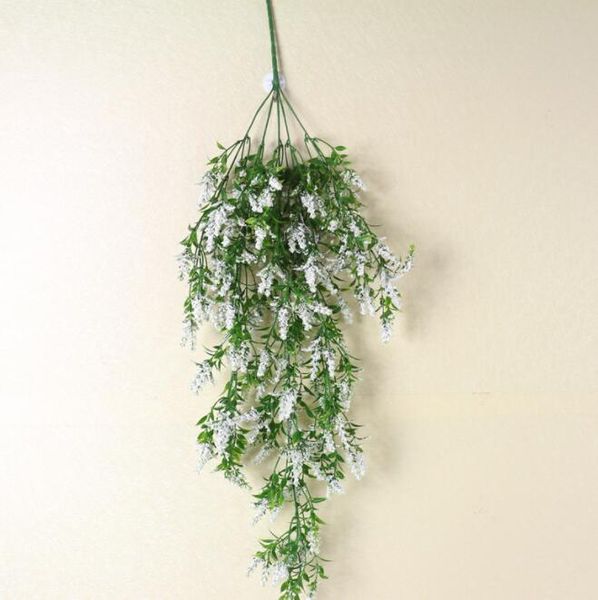 Novo design Lavender Flowers Rattan Artificial Flower Vine 80 cm de comprimento Lavender Wisteria pendurado glicínias para decorações de casamento