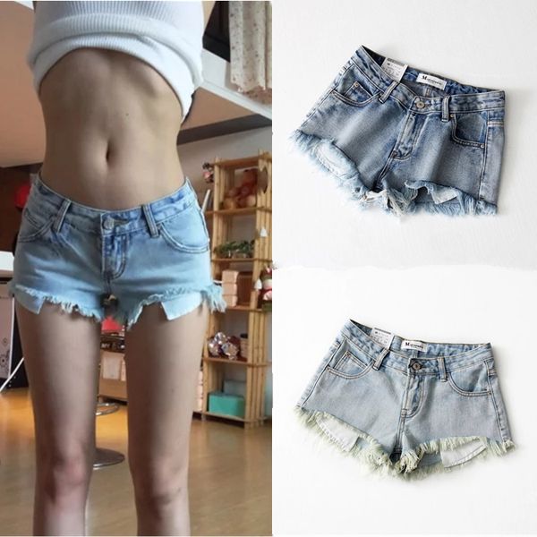 

hole fringe blue denim shorts women casual button pocket jeans shorts 2019 new style shorts jeans femme