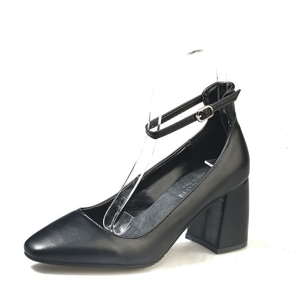 

zapatos mujer female sandals stiletto new women pumps black high heels 7.5cm lady thick with autumn pointed single shoes u14-66