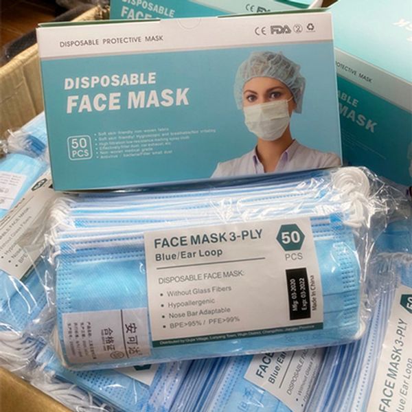 

dhl disposable mask 3-layer protective face mask anti pm2.5 breathable facial dust mask in stock ship in 12hrs