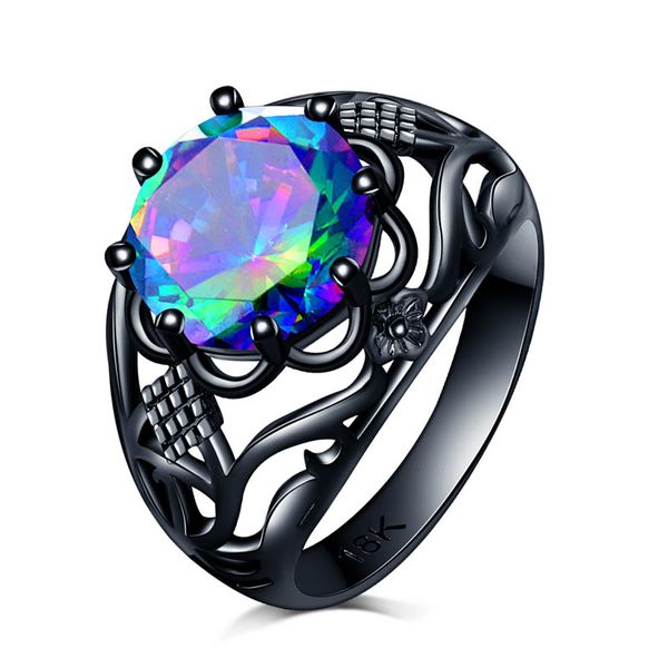 Wedding Designer famoso anel para mulheres Concise 4 milímetros Redonda Cut Cubic Zirconia Rosa da cor do ouro Engagement moda jóias