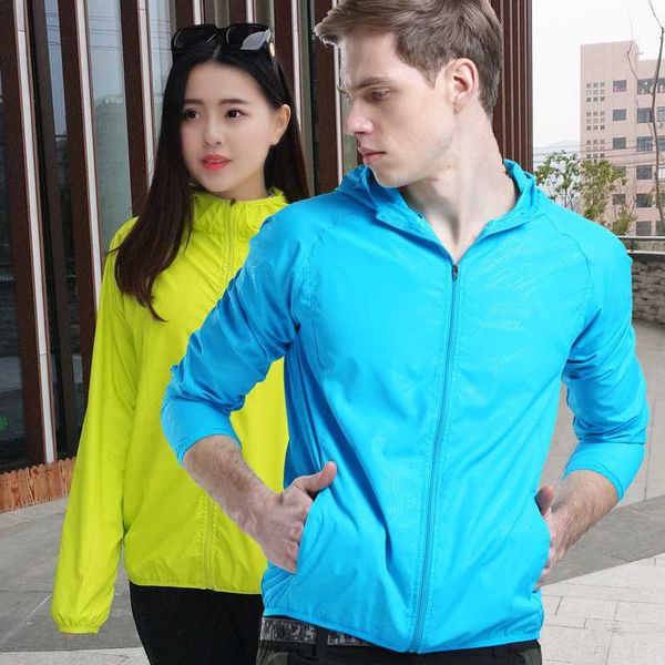 

10 color men women outdoor sports sun protection clothing light thin breathable anti-uv windproof waterproof skin clothing, Black;brown