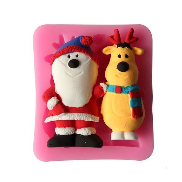 

santa claus milu deer shape chocolate candy jello silicone fondant lace mold mould cake decoration pastry tools