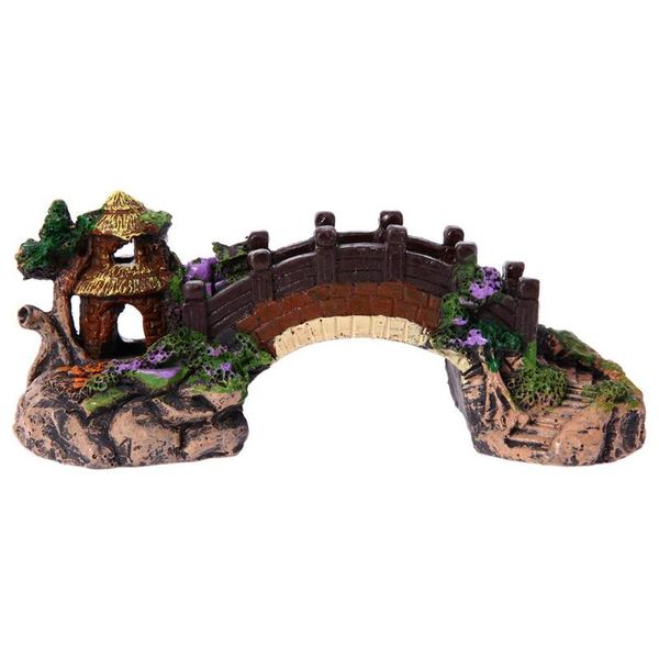 

aquarium decoration fish tank bridge landscape ornament pavilion tree resin
