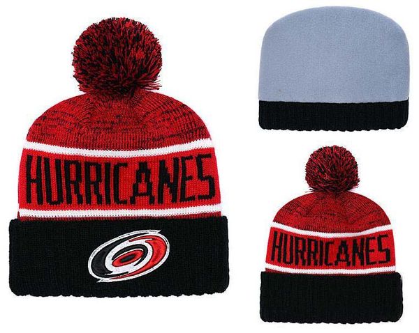 

Men's Carolina Hurricanes Ice Hockey Knit Beanie Embroidery Adjustable Hat Embroidered Snapback Caps Red White Black Stitched Knit Hat