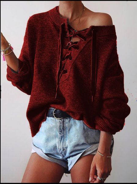 

winter women pullover sweater casual solid full sleeve stand loose pullover sweater bandage winter pull hiver femmel, White;black