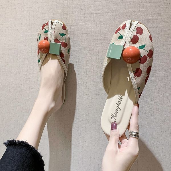

female shoes low slippers flat cover toe slides loafers 2020 soft summer fretwork basic fabric print pu rubber floral cotton, Black