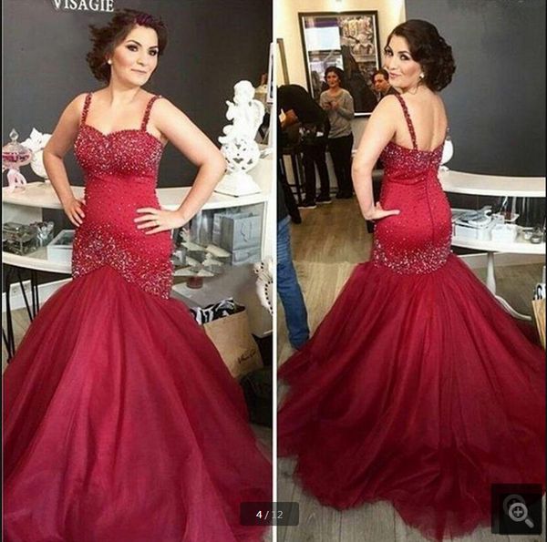 

2019 luxury burgundy mermaid prom dress elegant beading sequined spaghetti strap prom dress sweetheart neck formal evening prom gowns, Black