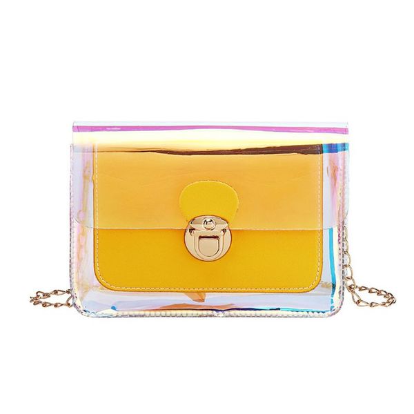 

women girls pvc holographic handbag chain shoulder bag purse tote messenger satc x5xa
