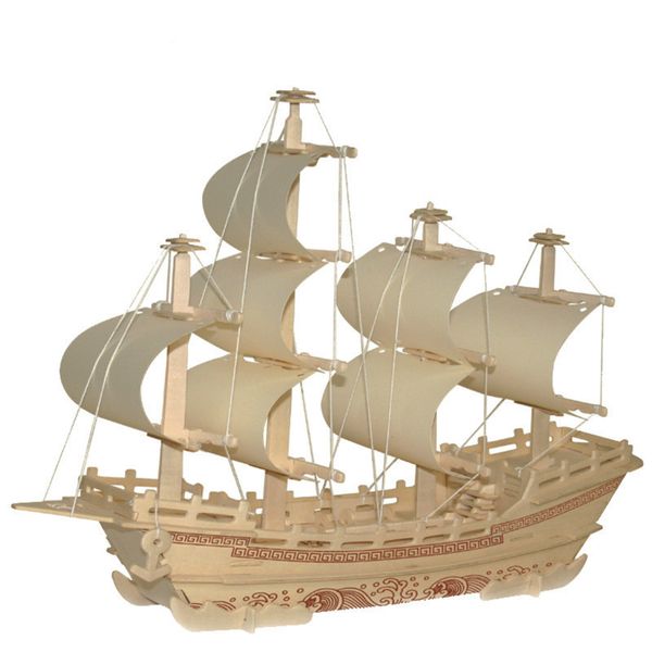 

classical sailing ship model wooden diy 3d jigsaw puzzle educational toys child toy