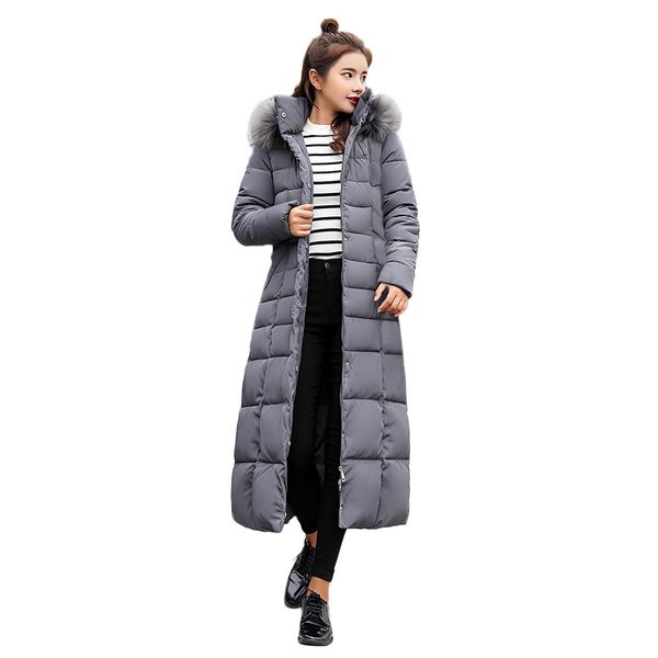 

2018 winter jacket women coat womens parkas thicken outerwear charm hooded coats warm female slim cotton padded basic, Black