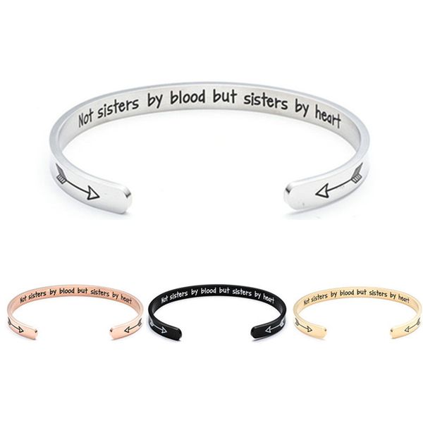 

women's double arrow c-shaped opening bracelet sister good sister girlfriend bracelet couple gift, Golden;silver