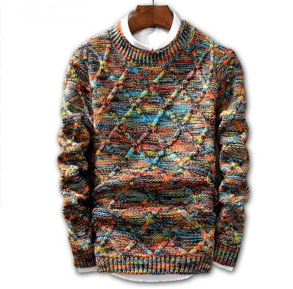 

sweater men 2020 brand fashion pullover sweater male o-neck stripe slim fit knitting mens sweaters man pullover men, White;black