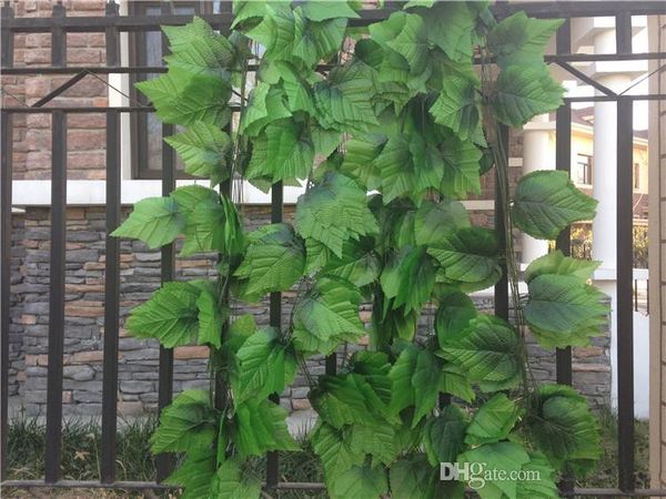 

artificial grape leaves wall hanging green plants home decoration ivy simulation rattan green pineapple 20pcs/lot