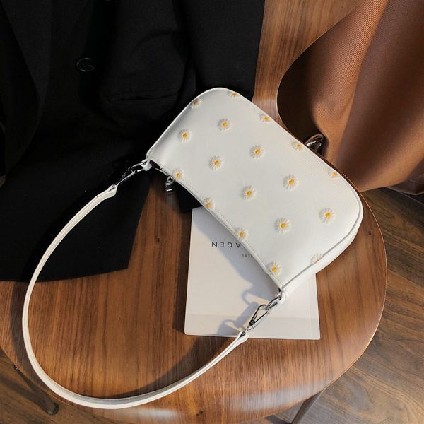 

small armpit bag pu leather crossbody bags for women 2020 summer small daisies design shoulder handbags cross body bag