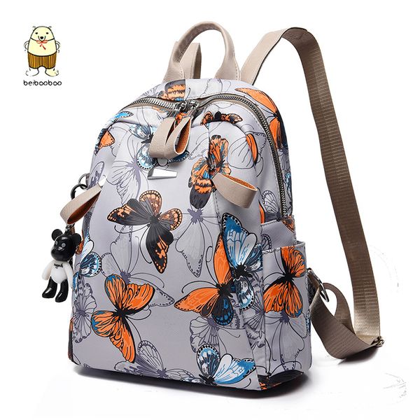 

beibaobao путешествие повседневной schoolbag дама большой емкость рюкзак anti-вор перо печать рюкзак женской ткань оксфорд