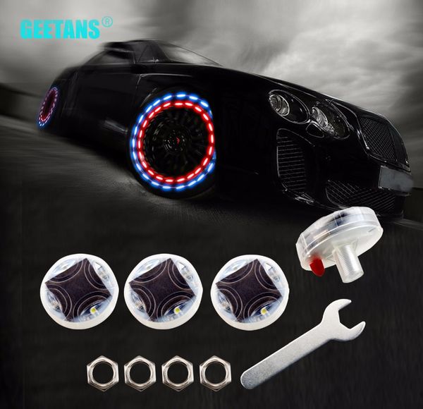 

geetans car waterproof solar energy wheel light decorative flashing colorful led tire light gas nozzle cap motion sensors bg