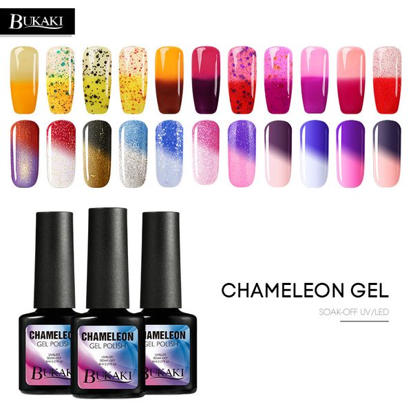 

bukaki temperature change nail polish uv led nail lamp gel polish soak off color changing gel lacquer thermo varnish