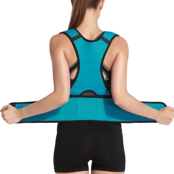 

adjustable posture corrector corset back brace back belt male female lumbar support straight corrector s-xxl, Black;blue