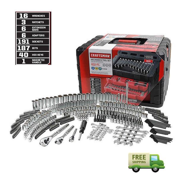 

Craft man 450 piece mechanic tool et with 3 drawer ca e box 311 254 230 nib