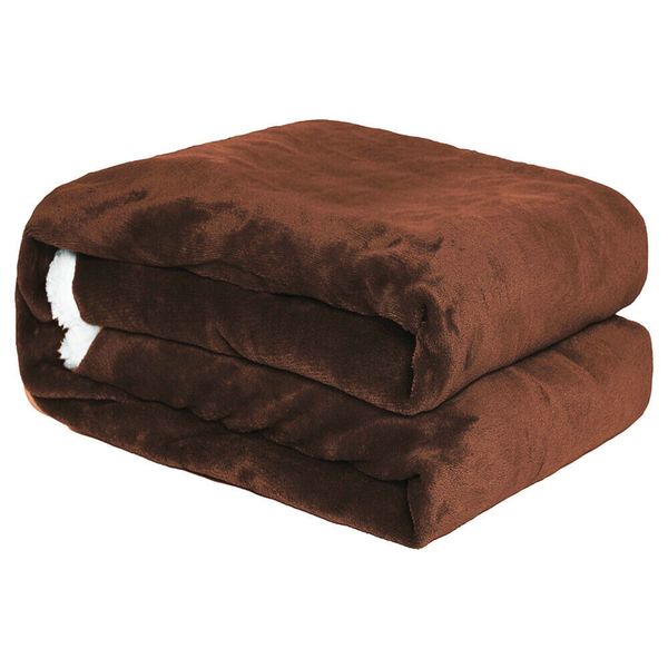 

sherpa fleece blanket soft plush fabric warm thickened bed sofa throw twin queen