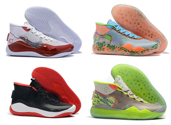 

basketball shoes xii kd 12 sports for mens triple black red 12s designer sports sneakers trainers 7-12