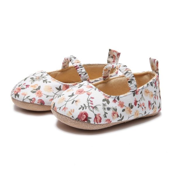 

spring baby girls first walkers soft sole non-slip floral princess casual shoes