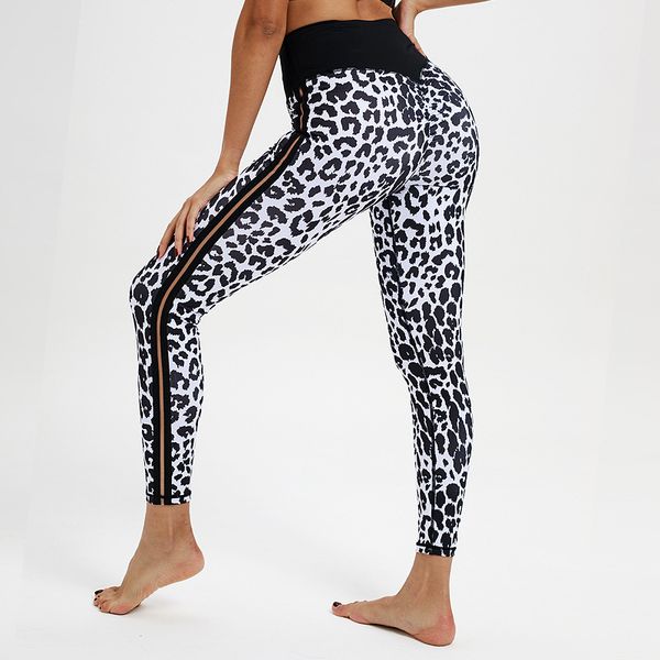 

leopard print scrunch sport gym leggings push up women yoga pants high waist workout fitness tights woman running pants new, White;red