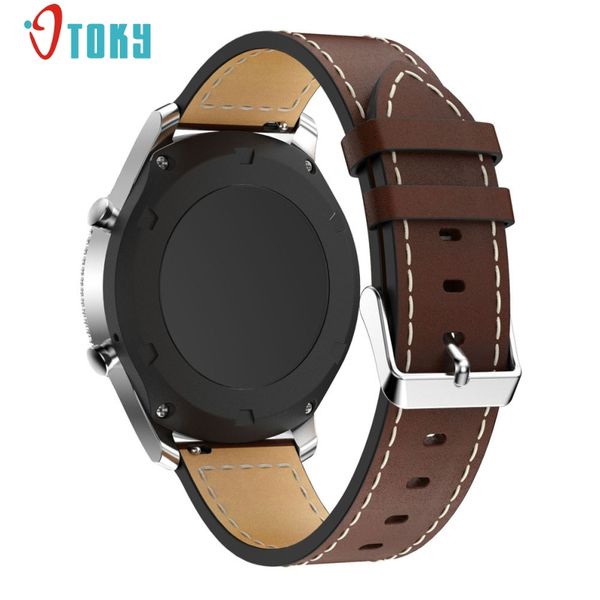

excellent quality replacement leather bracelet watch strap band forsamsung gear s3 frontier dec 01 new #d125, Black;brown