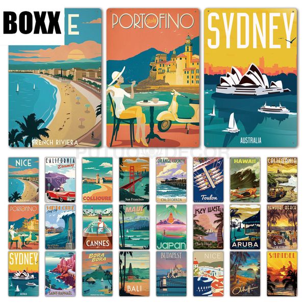 

2020 travel metal poster plaque metal vintage metal tin signs home decor wall decor for living room beach house decorative plate